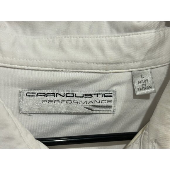 Carnoustie Performance Golf Polo Shirt White Sz Large Plaid Short Sleeve Active - Picture 5 of 9